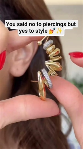 No Piercing Needed 😍✨ Stylish Ear Cuff Earrings | Trendy Gold Ear Jewelry