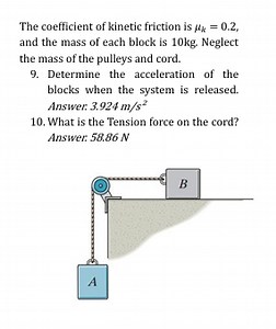 The coefficient of kinetic friction is μk​=0.2, and the mass of... | Filo