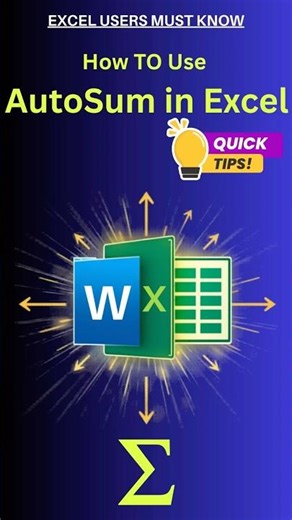 How to Auto Sum in Excel| advanced excel | #excel #exceltips #exceltricks #learnexcel