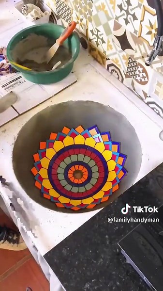 DIY Mosaic Tile Installation in a Custom Sink