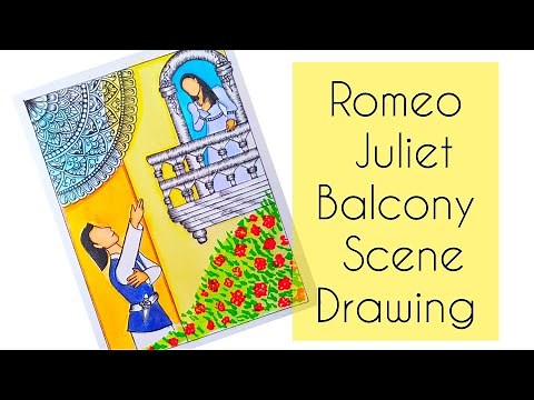 How to draw ROMEO and JULIET balcony scene |Mandala Art