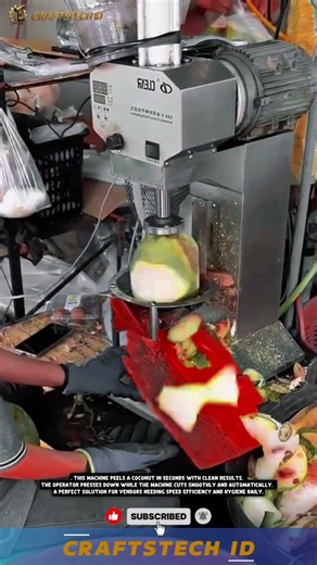 Efficient Coconut Peeling Machine for Fast Processing and Juice Preparation in Busy Street Stalls