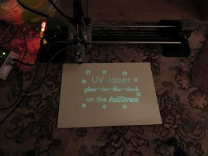 AxiDraw Modified to Laser-Cut and UV Light Paint