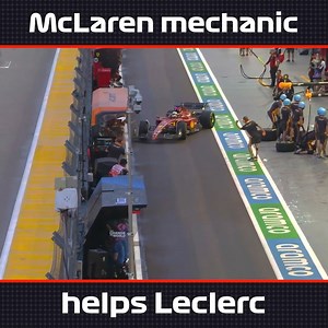664K views · 10K reactions | Sometimes you just need a helping hand 欄 Thankfully for Charles this McLaren mechanic was on hand to help 殺 | F1 | Facebook