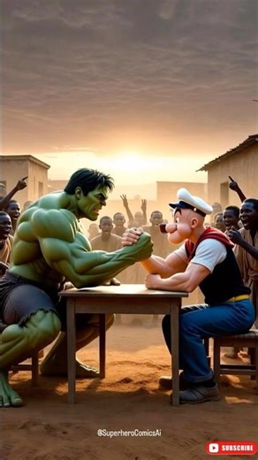 Hulk vs Popeye Arm Wrestling in Village | AI Story #shorts