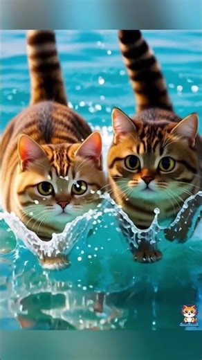 Cutest Swimming Cats Ever! 🏊 Mega Funny Cats #Shorts