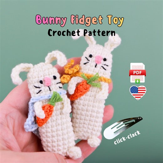 Crochet Bunny Fidget Clicker Toy Pattern PDF, Positive Pocket Friend Amigurumi Tutorial - Etsy Canada
