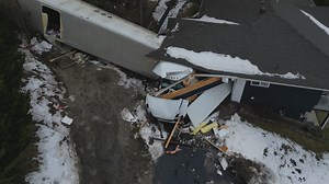 A woman in the Shuswap is calling for improved safety measures on the Trans-Canada Highway after a semi-truck left the road and barreled into her house. The crash happened one week ago, and as Catherine Urquhart reports, the wreckage is still there. More: https://globalnews.ca/news/9469028/sorrento-bc-highway-safety-truck-crash/ | Global BC