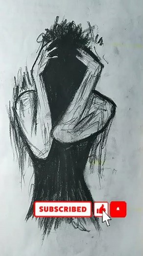 رسم تعبيري حزين وسهل | رسم فتاه حزينه | رسم وجه تعبيري بالرصاص | رسومات معبره