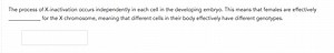 The process of X-inactivation occurs independently in each cell... | Filo