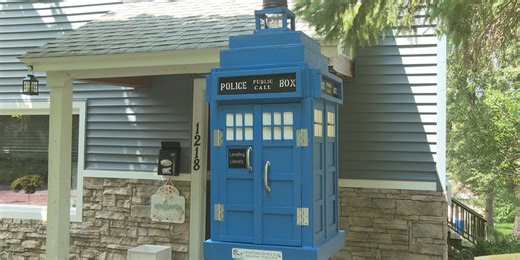 TARDIS little free library transports book lovers to a literary escape