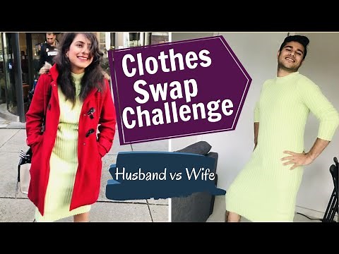 Indian Couple Clothes Swap Challenge|Husband Wore My Dress😱|Clothes Swap| Trending Couple Challenge