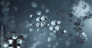 Styrene rotating 3d molecule, molecular structure of monomers, seamless video