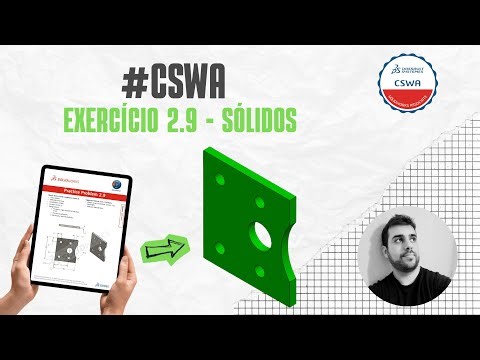 EP040: Solidworks para iniciantes | Exercício 2.9 - CSWA | Dominando Ressalto Base Extrudado