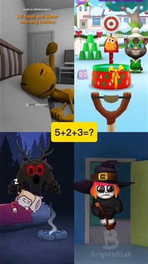 Lil Emot and Sister every morning routine!!! 😴😳😱 (Animation Meme) #memeanimation#shorts#funny