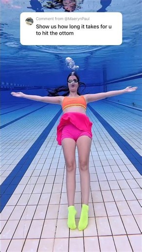 Real Speed of Falling to the Bottom of the Swimming Pool