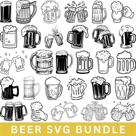 Beer SVG Clipart Bundle: Craft Beer, Mugs, Bottles (digital Download) - Etsy