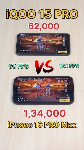 iQOO 15 PRO vs iPhone 16 PRO MAX 😈 Who Will Win ? #sameergaming #freefire #viral #trending #reels #foryou #instagram #foryoupage #freefiremax #pubg | Sameer Gaming