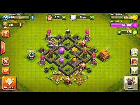Clash of Clans - Best Town Hall 4 Defense! (Base Design)