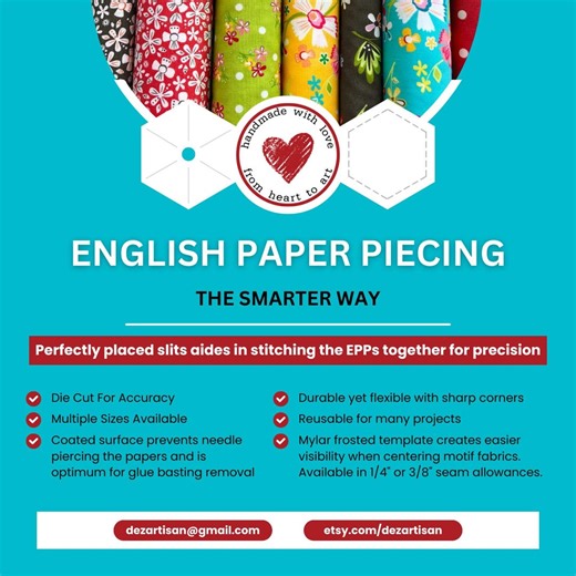 Hexagon English Paper Piecing Papers, Die Cut Precision Sturdy Flexible (100) - Etsy