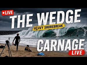 🔴 THE WEDGE LIVE | Heavy Shorebreak & Crazy Wipeouts