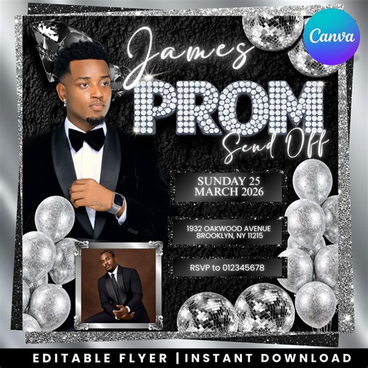 Prom Send off Flyer Red Carpet Party Invitation, Prom Night Welcome Poster, Canva Template Instant Download, DIY Text, Instant Download - Etsy
