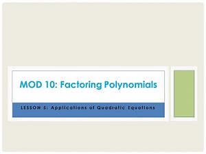 Applications of Quadratic Equations