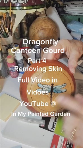 I show the tools used & how to remove the outer gourdskin from the gourd with extra tips . Check out our YouTube for Full Tutorials #gourds #tutorials #inmypaintedgarden #canteengourd | In My Painted Garden