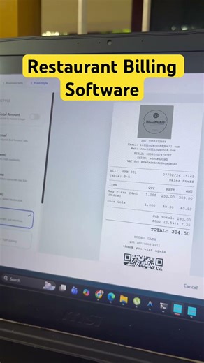 Restaurant billing software