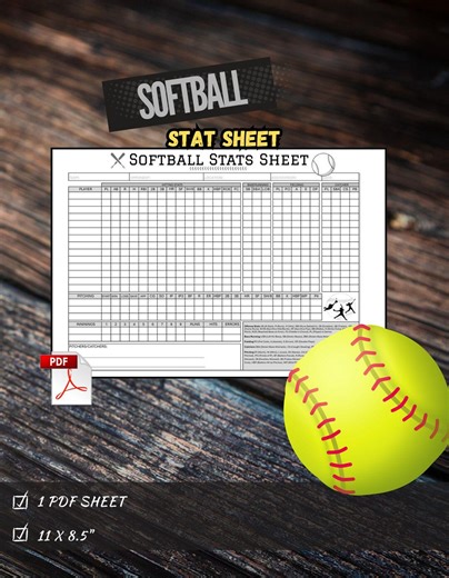 Softball Stat Sheet /PDF File Digital Download / Softball Stats | Great Tool for Teams, Players and Coaches - Etsy New Zealand