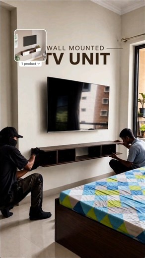 Wall Mount TV Unit with Storage Cabinet Modern TV Unit