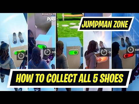 Find and Collect all 5 Shoes in Jumpman Zone Maps - Fortnite How to Find Jumpman Shoes Challenges