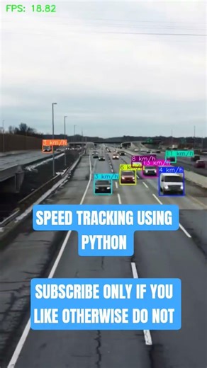 Speed Tracking using Python. #programming #development #python #yolo #ultralytics