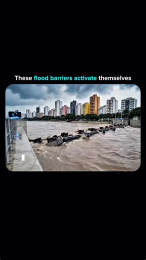 AIPulze | AI Tools & Technology on Instagram: "👉🏻 Follow @aipulze Engineering. AI. Systems that never sleep. This is automated flood defense in action. Sensors continuously monitor water level, pressure, and flow rate. The moment thresholds are crossed, hydraulic gates deploy upward in seconds. No human command. No manual assembly. No delay. The system is engineered to respond before streets disappear underwater. Real time sensing Pre programmed trigger thresholds Hydraulic lift mechanisms Int