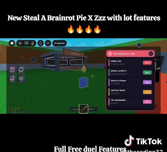 Steal A Brainrot Pie X Zzz HuB Edition - Lot Features | No key | Free | all work | best for duel mode #roblox #script #stealabrainrot #sab #robloxgames