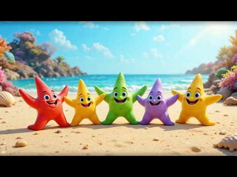 Five Little Starfish Stretch Stretch Stretch | Kids Exercise & Ocean Counting Rhymes