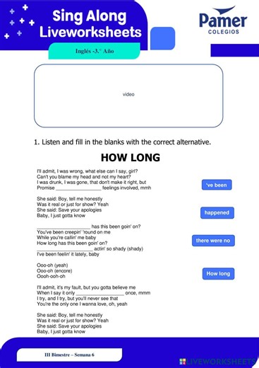 ENGLISH SONG - HOW LONG