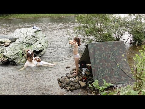 Solo Bushcraft & Camping - Building Survival Shelter - Fishing on Rivers - Relaxing | Free Life