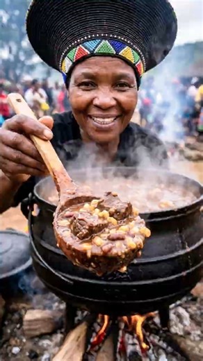 Massive Zulu Feast Beef & Samp Stew! 🥘🇿🇦 #triballife #tribalfood