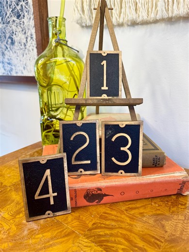 Vintage Black and Brass House Address Numbers; SOLD SEPARATELY; Retro Typography; Gift for New Home; Craftsman Era Number Plates; MCM Brass - Etsy