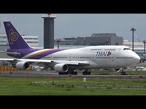 Thai Airways Boeing 747-400 HS-TGO Takeoff from NRT 16R