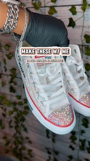 Custom Bling Converse | DIY Converse | #blingshoes #converse #diycrafts #tutorial