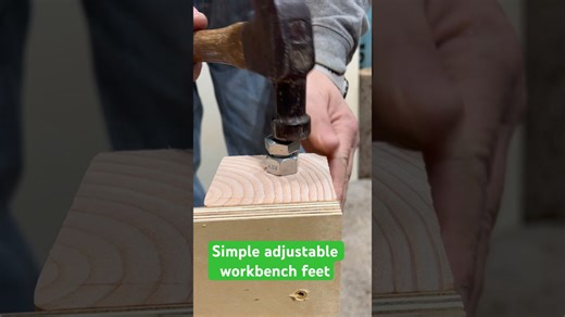 Simple adjustable workbench feet from bolts and nuts #workshop #diy #tools