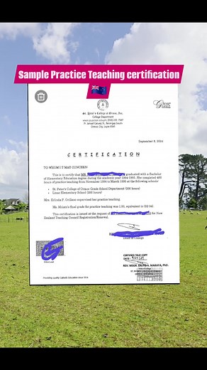Here is a sample Practice Teaching Certification needed for your Teaching Registration in 🇳🇿. Eto po yong sinubmit ko. Pm lang po or comment below if you want me to share it with you. ❤️🇳🇿 #teacher #application #teaching #newzealand | Journeyof TeacherFe