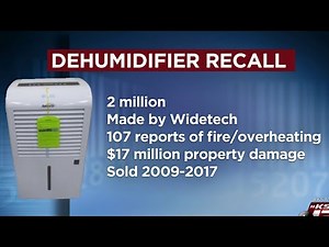 Two million dehumidifiers recalled for fire risks