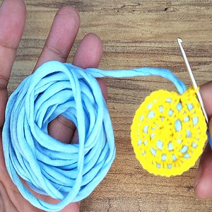 New perfect design crochet! How to make t-shirt yarn crochet / Very easy crochet my mom loves. | Lady Loves Knitting