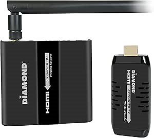 Diamond Wireless HDMI Extender Kit, TV Transmitter & Receiver for HD 1080p, Stream Video content from: Laptops, PC, Cable box, Satellite box, Blu-ray, DVD, PS3, PS4, Xbox 360, Xbox One (VS100), Black