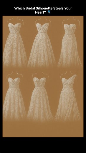 OUTFLIK on Instagram: "Which Bridal Silhouette Steals Your Heart? 💍 Soft, romantic, and timeless — these wedding dress sketches capture the essence of grace and sophistication. Each gown tells a story of delicate lace, dreamy drapes, and couture craftsmanship meant for the modern bride who adores classic beauty. From corseted bodices to one-shoulder magic, every silhouette whispers elegance in its own way. 💫 Which one speaks your bridal soul — 1, 2, 3, 4, 5, or 6? 👰‍♀️ Comment your favorite b