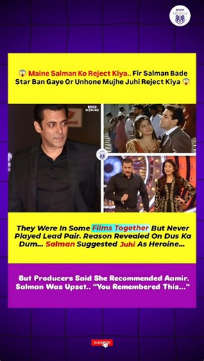 Salman Khan REJECTED 😱 Juhi Chawla Chose Aamir? Untold Story Revealed! #ytviralshorts #viralshorts