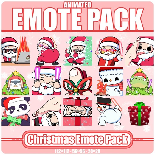 Christmas Emote Pack | Animated Emotes, Animated Christmas Emotes, Emote Pack, Xmas Emote, Christmas Emote, Xmas Emote Pack, Santa Emote - Etsy